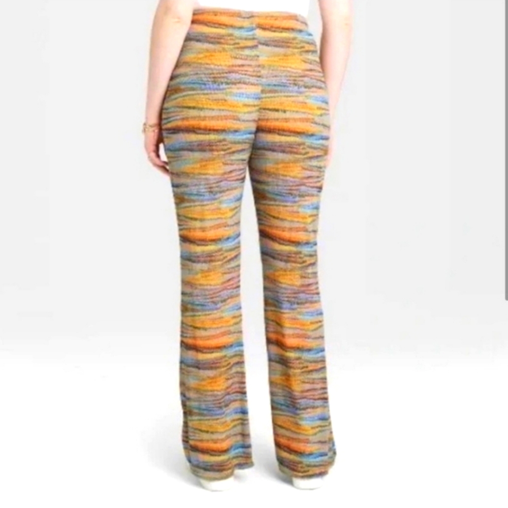 NWT Women's Wild Fable Blue Space dye Mesh Flare Pants Size M - Picture 6 of 6